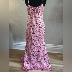 Pink and Red Patterned Maxi Dress